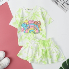 Bộ Bé gái kèm chân váy vải loang 3/10T