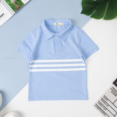 Áo thun Bé trai, bé gái có cổ 3 sọc ngang 2/7T
