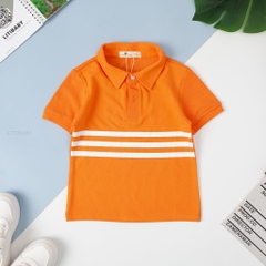 Áo thun Bé trai, bé gái có cổ 3 sọc ngang 2/7T