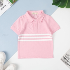 Áo thun Bé trai, bé gái có cổ 3 sọc ngang 2/7T