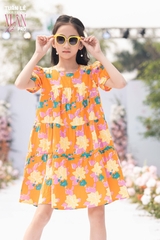 Váy thời trang trẻ em V08 thô hoa size 6/12