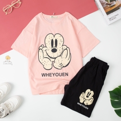Bộ BGé gái ngắn tay cotton 2 chiều 6/16T