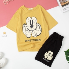 Bộ BGé gái ngắn tay cotton 2 chiều 6/16T