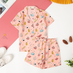 Bộ Pijama Bé gái vải lụa size cho bé từ 6/16 tuổi