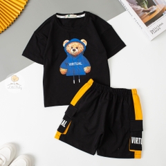 Bộ Bé trai ngắn tay in gấu 2/8T