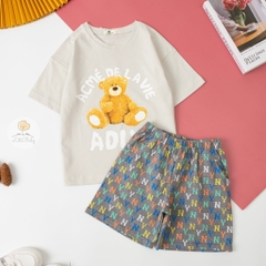 Bộ Bé gái ngắn tay quần NY 8/16