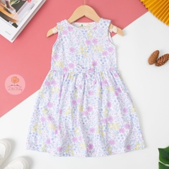 Váy cotton 4 chiều sát nách nơ giữa 2/10T
