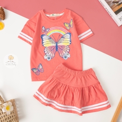 Bộ Bé gái kèm chân váy chạy sọc size 3/10 tuổi