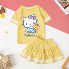 Bộ Bé gái chân váy chạy sọc 3/10T