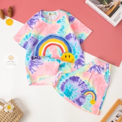 Bộ cotton Bé gái loang size đại 8/16T