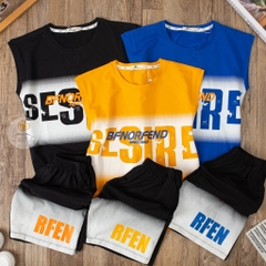 Bộ cotton Bé trai sát nách chữ FEND size đại 10/16 tuổi