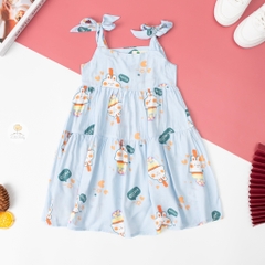 Váy cotton lanh có nơ 2//8 (lô 3)