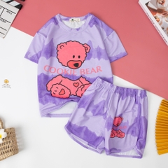 Bộ cotton Bé gái vải loang cừu, gấu size 8/16 tuổi
