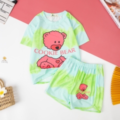 Bộ cotton Bé gái vải loang cừu, gấu size 8/16 tuổi