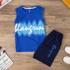Bộ cotton BT,BG ngắn tay sát nách chữ Blaugrun 10/16