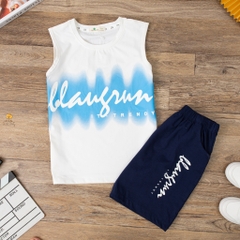 Bộ cotton BT,BG ngắn tay sát nách chữ Blaugrun 10/16