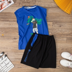 Bộ cotton BT,BG ngắn tay sát nách hình cậu bé đeo kính 10/16