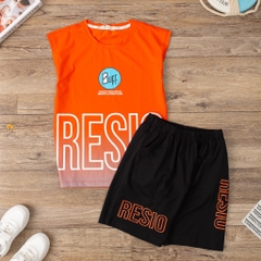 Bộ Bé trai sát nách in chữ BUFF RESIO size đại 10/16 tuổi