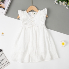 Váy cotton trẻ em phồng 2 lớp tay cánh tiên 2/10