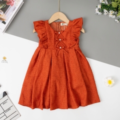 Váy cotton trẻ em phồng 2 lớp tay cánh tiên 2/10