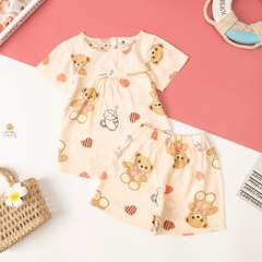 Bộ lanh Bé gái viền ngang size 2/7 tuổi