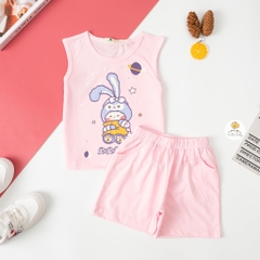Bộ cotton Bé gái sát nách size 2/8 tuổi
