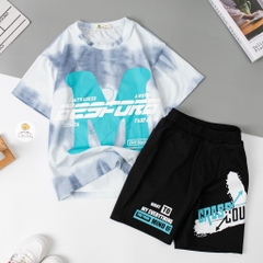 Bộ cotton Bé trai vải loang quần Umi size 8/16 tuổi