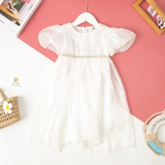 Váy cotton trẻ em voan bóng hạt cườm 2/10