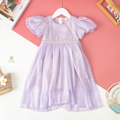 Váy cotton trẻ em voan bóng hạt cườm 2/10