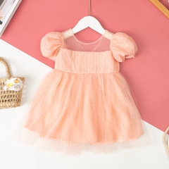 Váy ren cổ tim sau size 2/10 tuổi