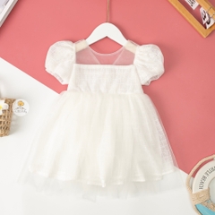 Váy ren cổ tim sau size 2/10 tuổi