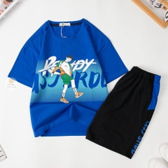 Bộ cotton BT,BG ngắn tay in hình cậu bé 10/16