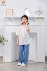 Quần bò dài xếp ly 3 cúc size 5/9 tuổi