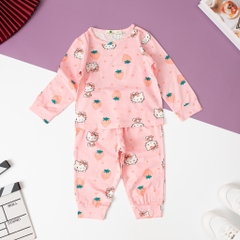 Bộ Bé trai, bé gái cotton thu đông bo gấu size 6/10 tuổi