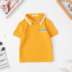 Áo cotton trẻ em - Bé Trai ngắn tay có cổ in chữ CORE 8/16