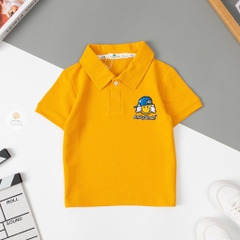 Áo cotton trẻ em - Bé Trai ngắn tay có cổ thêu chữ Smile 8/16