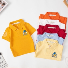 Áo cotton trẻ em - Bé Trai ngắn tay có cổ thêu chữ Smile 2/7