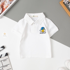 Áo cotton trẻ em - Bé Trai ngắn tay có cổ thêu chữ Smile 2/7