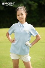 Áo cotton trẻ em - Bé Trai ngắn tay có cổ in chữ CORE 8/16