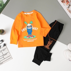 Bộ Bé trai cotton thu đông 4 chiều Gấu, Thỏ size 2/8 tuổi