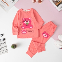 Bộ Bé gái thu đông 4 chiều in Gấu size 2/8 tuổi