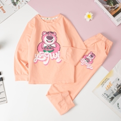 Bộ Bé gái thu đông 4 chiều in Gấu size đại 10/16T