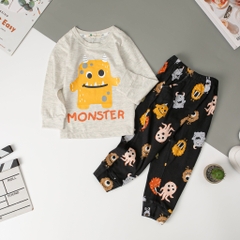 Bộ Bé trai thu đông phối quần size 2/10 tuổi