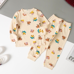 Bộ Bé trai, bé gái thu đông họa tiết size 3/10 tuổi