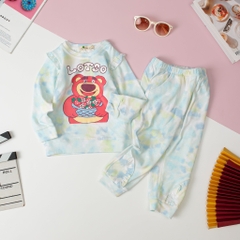 Bộ Bé gái thu đông loang in hình size 2/8 tuổi