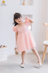 Váy ren cổ tim sau size 2/10 tuổi