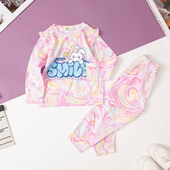 Bộ Bé gái thu đông loang in hình size 2/8 tuổi (lô 2)