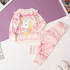 Bộ Bé gái thu đông loang in hình size 2/8 tuổi (lô 2)