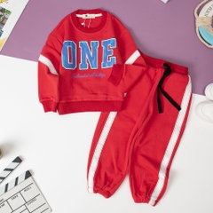 Bộ nỉ da cá bé trai, bé gái lé áo quần ONE size 3/8 tuổi