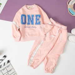 Bộ nỉ da cá bé trai, bé gái lé chữ ONE size 10/16 tuổi